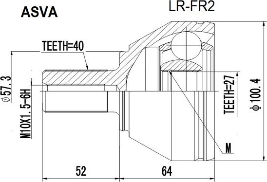 ASVA LR-FR2 - Шарнирный комплект, ШРУС, приводной вал autosila-amz.com