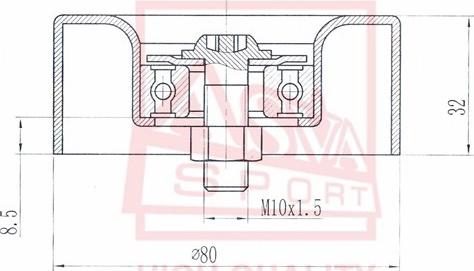 ASVA MTBP-022 - Ролик натяжителя, клиновой ремень autosila-amz.com