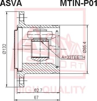 ASVA MTIN-P01 - Шарнирный комплект, ШРУС, приводной вал autosila-amz.com