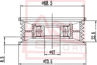 ASVA MZBP-004 - Ролик натяжителя, клиновой ремень autosila-amz.com