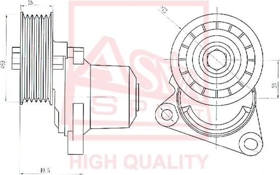 ASVA MZBP-005 - Ролик натяжителя, клиновой ремень autosila-amz.com