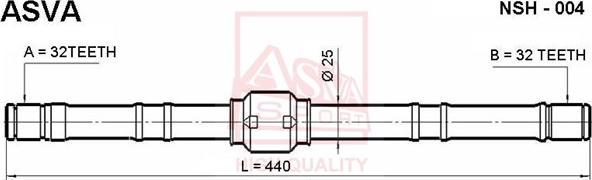 ASVA NSH-004 - Приводной вал autosila-amz.com