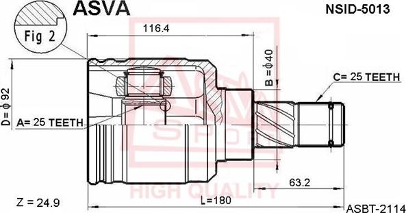 ASVA NSID-5013 - Шарнирный комплект, ШРУС, приводной вал autosila-amz.com