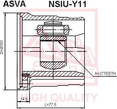 ASVA NSIU-Y11 - Шарнирный комплект, ШРУС, приводной вал autosila-amz.com