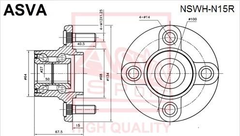 ASVA NSWH-N15R - Ступица колеса, поворотный кулак autosila-amz.com