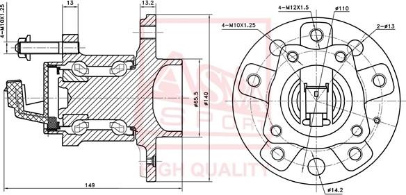 ASVA OPWH-AH5R - Ступица колеса, поворотный кулак autosila-amz.com