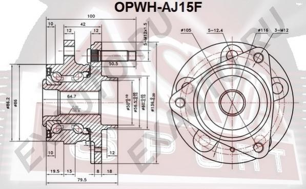 ASVA OPWH-AJ15F - Ступица колеса, поворотный кулак autosila-amz.com