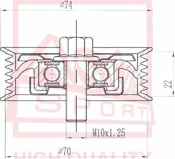 ASVA RNBP-002 - Ролик натяжителя, клиновой ремень autosila-amz.com