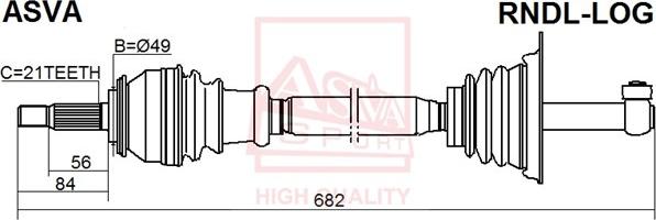 ASVA RNDL-LOG - Привод левый Logan c 2012г ор8200698520 Asva RNDLLOG шт autosila-amz.com