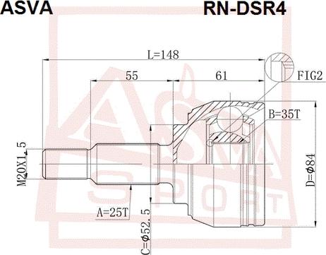 ASVA RN-DSR4 - Шарнирный комплект, ШРУС, приводной вал autosila-amz.com
