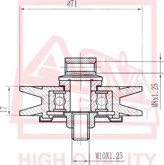 ASVA TYBP-049 - Ролик натяжителя, клиновой ремень autosila-amz.com