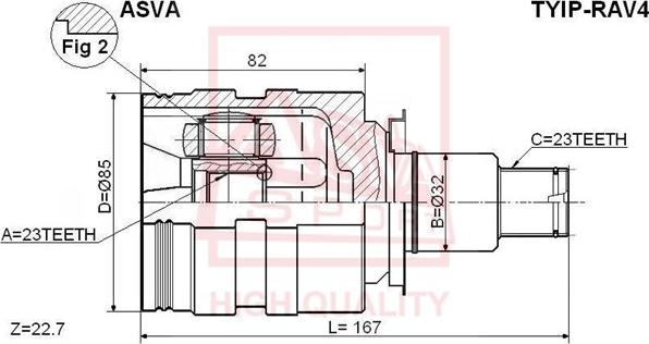 ASVA TYIP-RAV4 - Шарнирный комплект, ШРУС, приводной вал autosila-amz.com