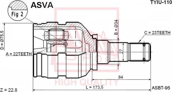 ASVA TYIU-110 - Шарнирный комплект, ШРУС, приводной вал autosila-amz.com