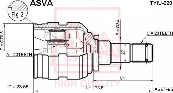 ASVA TYIU-220 - Шарнирный комплект, ШРУС, приводной вал autosila-amz.com