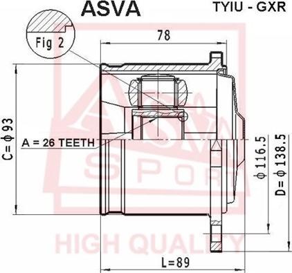 ASVA TYIU-GXR - Шарнирный комплект, ШРУС, приводной вал autosila-amz.com