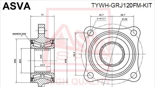 ASVA TYWH-GRJ120FM-KIT - Ступица колеса, поворотный кулак autosila-amz.com