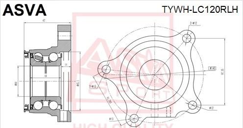 ASVA TYWH-LC120RLH - Ступица колеса, поворотный кулак autosila-amz.com