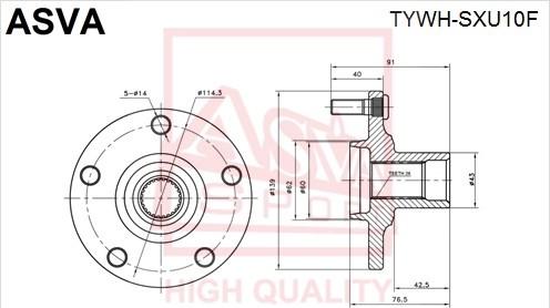 ASVA TYWH-SXU10F - Ступица колеса, поворотный кулак autosila-amz.com