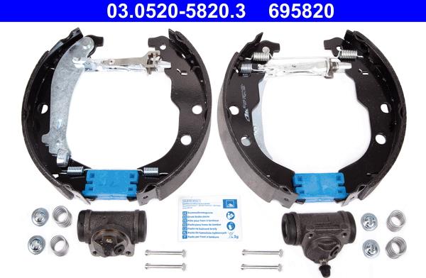 ATE 03.0520-5820.3 - Комплект тормозных колодок, барабанные autosila-amz.com