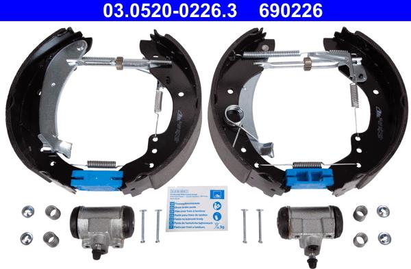 ATE 03.0520-0226.3 - Комплект тормозных колодок, барабанные autosila-amz.com