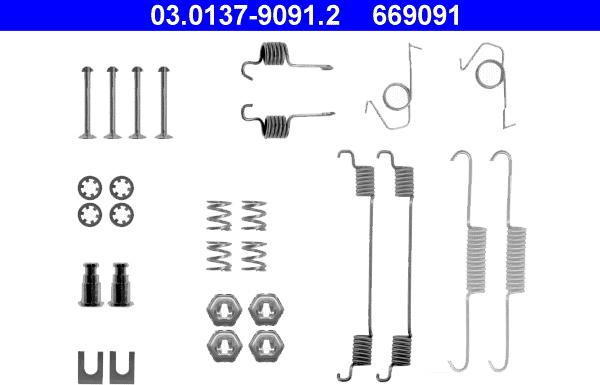 ATE 03.0137-9091.2 - Комплектующие, барабанный тормозной механизм autosila-amz.com