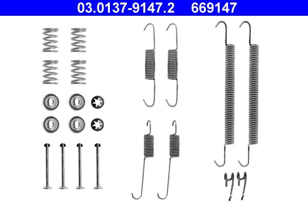 ATE 03.0137-9147.2 - Комплектующие, барабанный тормозной механизм autosila-amz.com