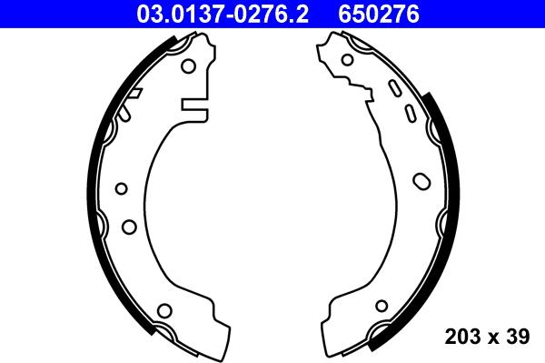 ATE 03.0137-0276.2 - Колодки барабанные.NISSAN PRIMERA 1.6/2.0D 90-96_03.0137-0276.2/450800/GS8529 autosila-amz.com