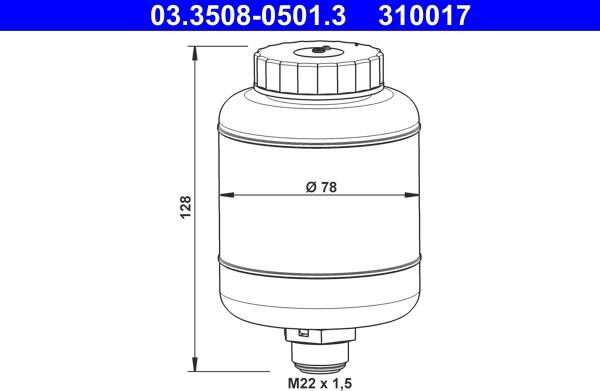 ATE 03.3508-0501.3 - Компенсационный бак, тормозная жидкость autosila-amz.com