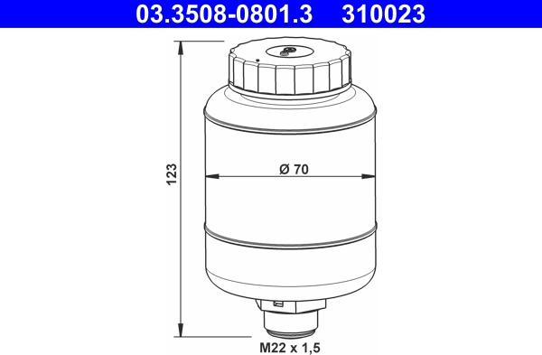 ATE 03.3508-0801.3 - Компенсационный бак, тормозная жидкость autosila-amz.com