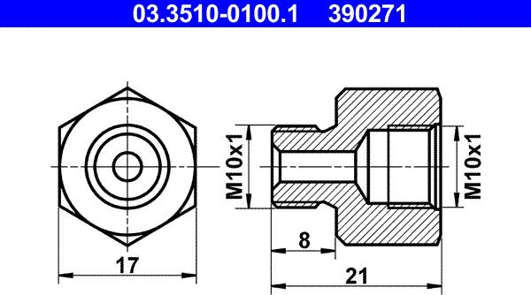 ATE 03.3510-0100.1 - Адаптер, трубопровод тормозного привода autosila-amz.com