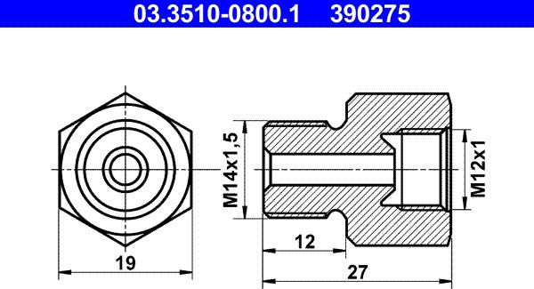 ATE 03.3510-0800.1 - Адаптер, трубопровод тормозного привода autosila-amz.com