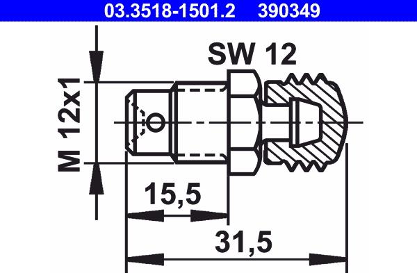 ATE 03.3518-1501.2 - Болт воздушного клапана / вентиль autosila-amz.com