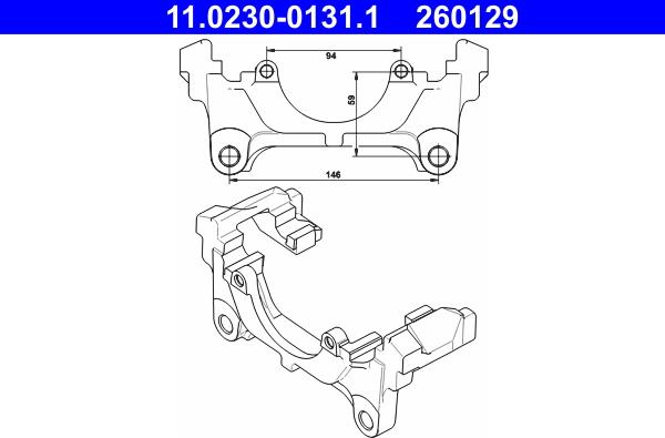 ATE 11.0230-0131.1 - Кронштейн, корпус скобы тормоза autosila-amz.com