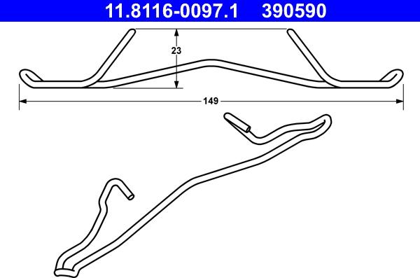 ATE 11.8116-0097.1 - Пружина, тормозной суппорт autosila-amz.com