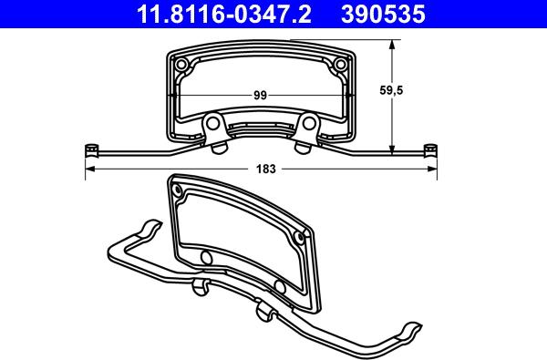 ATE 11.8116-0347.2 - Пружина, тормозной суппорт autosila-amz.com