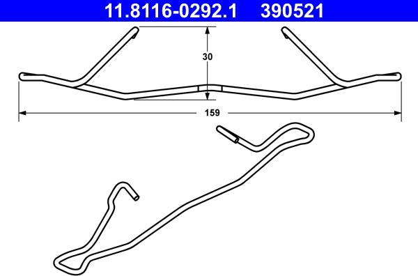 ATE 11.8116-0292.1 - Пружина, тормозной суппорт autosila-amz.com