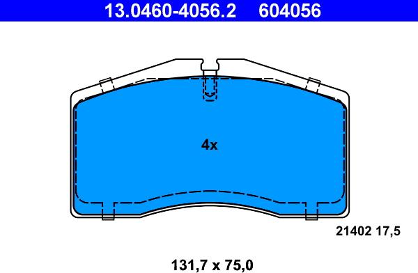 ATE 13.0460-4056.2 - Тормозные колодки, дисковые, комплект autosila-amz.com