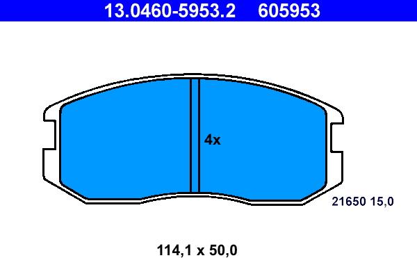 ATE 13.0460-5953.2 - Тормозные колодки, дисковые, комплект autosila-amz.com