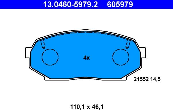 ATE 13.0460-5979.2 - Тормозные колодки, дисковые, комплект autosila-amz.com