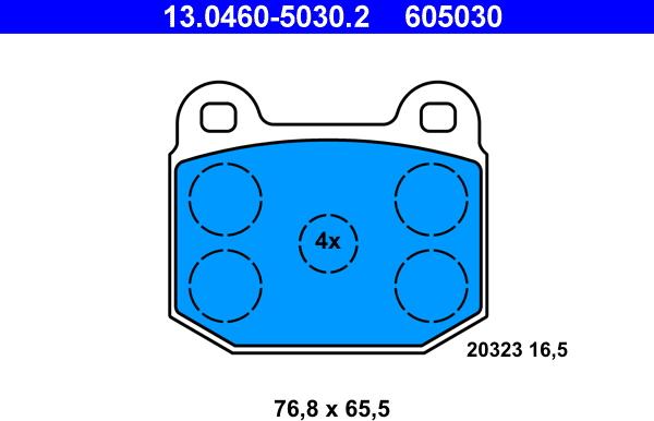 ATE 13.0460-5030.2 - Тормозные колодки, дисковые, комплект autosila-amz.com