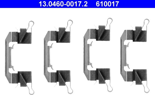 ATE 13.0460-0017.2 - Комплектующие для колодок дискового тормоза autosila-amz.com