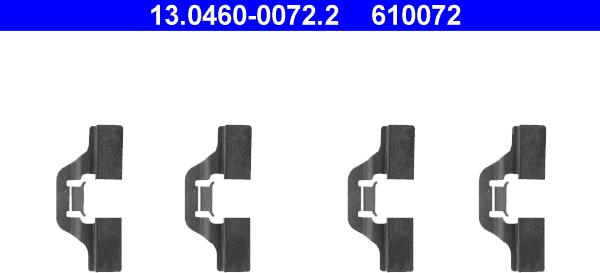 ATE 13.0460-0072.2 - Комплектующие для колодок дискового тормоза autosila-amz.com