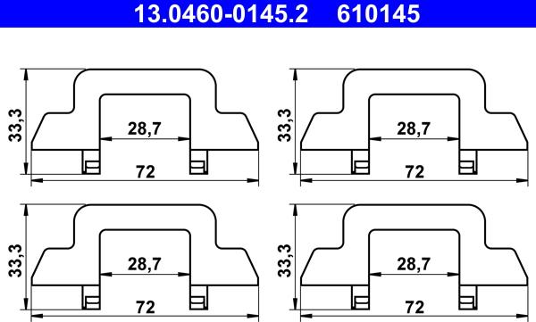 ATE 13.0460-0145.2 - Комплектующие для колодок дискового тормоза autosila-amz.com