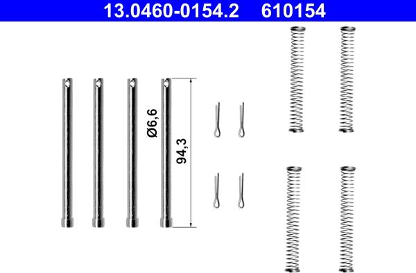 ATE 13.0460-0154.2 - Комплектующие для колодок дискового тормоза autosila-amz.com