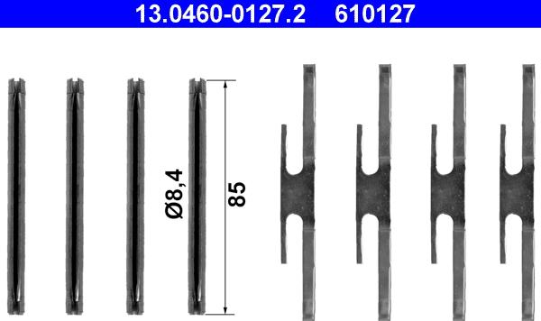 ATE 13.0460-0127.2 - Комплектующие для колодок дискового тормоза autosila-amz.com