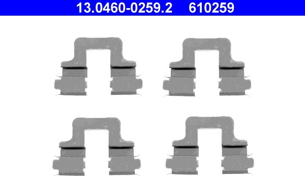 ATE 13.0460-0259.2 - Комплектующие для колодок дискового тормоза autosila-amz.com