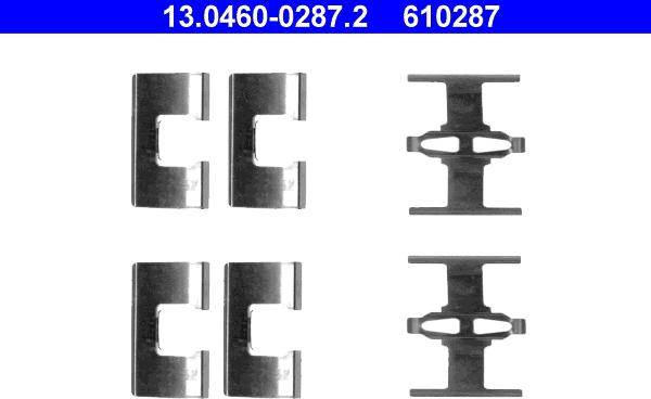 ATE 13.0460-0287.2 - Комплектующие для колодок дискового тормоза autosila-amz.com