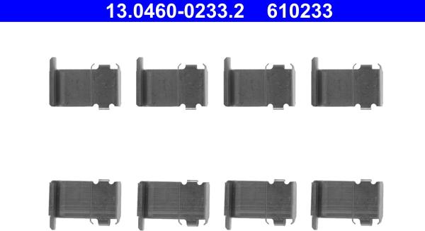 ATE 13.0460-0233.2 - Комплектующие для колодок дискового тормоза autosila-amz.com