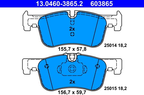 ATE 13.0460-3865.2 - 13.0460-3865.2 колодки дисковые передние!\ BMW F20/F21 1.4/1.6/1.4D-1.8D 10> autosila-amz.com