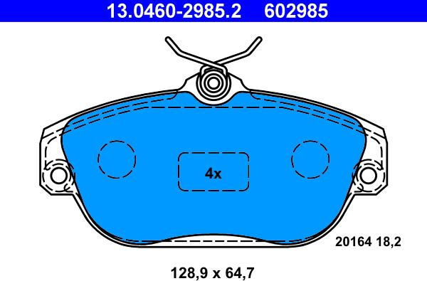 ATE 13.0460-2985.2 - Тормозные колодки, дисковые, комплект autosila-amz.com